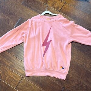 Women’s Aviator Nation Pink Lightning Bolt Sweatshirt
